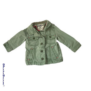 OshKosh B'gosh Little Kids Jacket Size 12M Long Sleeve Green Button 100% Cotton